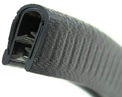 SMI-Kantenschutzprofil KS-G1-4S für 1-4mm PVC mit Stahleinlage Schwarz selbstklemmend ohne Kleber - Kantenschutz, Kederprofil, Kantenprofil, Kantenschutzleiste für Autotüren, Bleche (3 m)