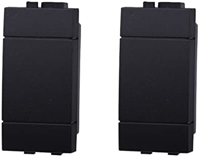 2 Pezzi Copritasti Copriforo Falso Polo, Compatibile Con Bticino Living, Occupa 1 Posto/Modulo (Nero)
