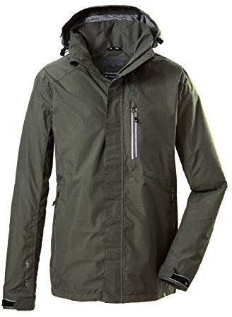 Killtec Herren Funktionsjacke mit abzippbarer Kapuze Carleb, dunkeloliv, XXL, 34723-000