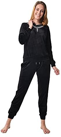 RAIKOU Damen Sport Freizeit Kristallsamt Anzug Krawatte Strassstein Langarm Kordelzug Tasche Trainingsanzug Jogginganzug Pyjamas Fitnessstudio Schlafzimmer Garten