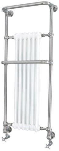 Casa Padrino Riscaldamento Bagno di Lusso 1413 x 576 mm - radiatore scaldasalviette - portasciugamani radiatore Bagno Vintage Bianco/Cromato