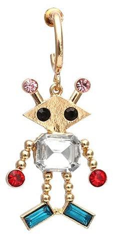 XIGAWAY Mode Kreativität Metall Roboter Hängende Ohrringe Design Kristall Tropfen Ohrringe Vi, Kunststoff