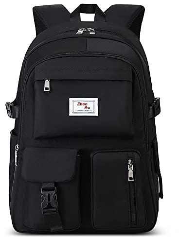 VARLIVOO Girls School Backpack 15.6” Laptop Rucksack – Waterproof School Bag, Lightweight & Multi-Pocket Casual Daypack for College, Travel & Daily Use (Black)