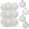 8CM Weihnachtskugeln Ornamente Glitze, 12 PCS bruchsicher Weihnachten Kugeln, Kunststoff Weihnachten Kugeln, Hängen Christbaumkugel Weiß fur Weihnachtsbaum Neujahr Ornamente