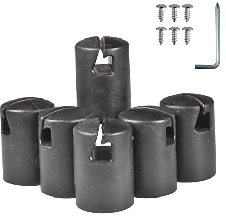 Gereton 6 STÜCKE Trampolin Gehäuse Stangenkappen, universelle Trampolin Stangenkappen, Trampolin Endkappen, Passend für 1,26/32 mm Trampolin Zaunstangen, Verdickt und Langlebig, Schwarz