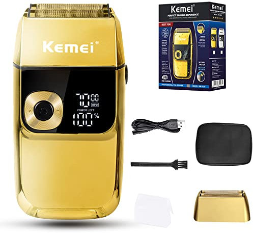 Thnkstaps Rasoir electriques hommes Tondeuse barbe homme Rasoir Professionnel rasoir électrique 100% étanche, lames têtes de contour, affichage Avec Ecran LED Rasoir à Barbe Portable Pour Hommes (3)