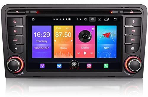 GONFEN Android 11 Autoradio Für Audi A3 S3 RS3 RNSE-PU Mit GPS Android Auto Kabelloses Carplay DSP Bluetooth Navi DVD 4G WiFi DAB+ OBD2 32GB ROM