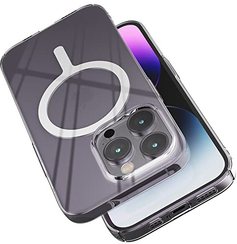Sinjimoru 1mm Ultra Dünne iPhone 14 Pro Hülle für MagSafe, Magnet Handyhülle Durchsichtig Slim Crystal Clear Phone Cover mit Schlankem Design für iPhone 14 Pro. M-AiroFit Basic