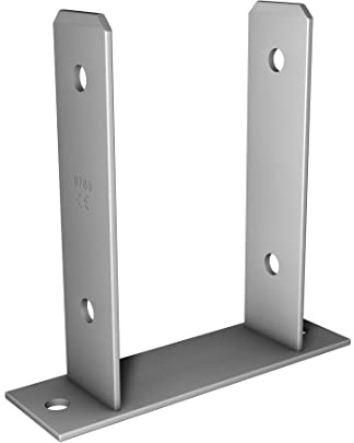 Pollmann®Baubeschläge 4938100 U-Pfostenträger 111 mm zum Aufdübeln, feuerverzinkt
