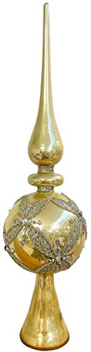 SHISHI Christbaum-Spitze Glas 33cm Gold Silber