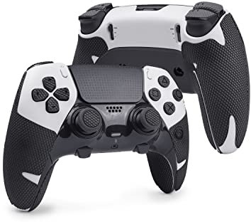 TALONGAMES Controller-Griffe kompatibel mit Playstation 5 DualSense Edge, rutschfest, schweißabsorbierend, strukturiertes Skin-Kit, für PS5-Controller, Griffe, Tasten, Trigger, D-Pad (Pro - Schwarz)