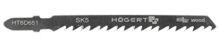 Högert Technik - 5 x Stichsägeblatt für schnelle Holzschnitte - aus SK5-Stahl - 6 TPI - Gesamtlänge: 100 mm - Stichsägeblatter für die Bearbeitung von Holz, Holzwerkstoffen und Kunststoffen