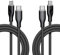 VOLTME 2-Pack Cable USB C Carga Rapida 60W 3A Cable Tipo C Cable USB C a USB C para Samsung Galaxy S22, iPad Pro 2021, iPad Mini 6, iPad Air 4, MacBook Pro 2020, Switch (USB 2.0) 6.0ft / 1.80m Negro