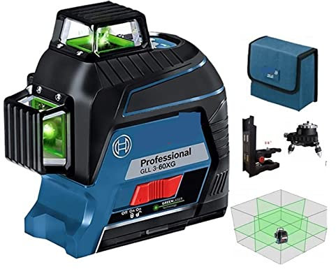 Equipo topográfico Nivel láser 360 GLL3-60XG Luz verde Herramienta de medición vertical y horizontal Línea de proyección para la decoración del hogar GPS de mano al aire libre (Color : SET3)