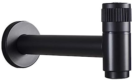 Robinet Lave Main Eau Froide Murale Noir Acier Inoxydable Robinet Mural-Long