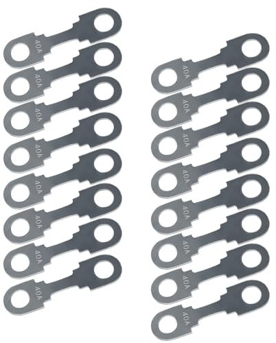 16pcs Fusibles Planos para Coche Fusible Plano Fusibles Lamina 30A 40A 50A 60A 70A 80A 100A 110A 125A 150A para Automóviles Camiones Vehículos de Construcción Autobuses Caravanas (40A)