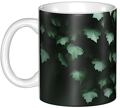 WapNo Tazza da tè in ceramica verde Creeper per ufficio e casa con manico, tazza da campeggio