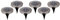 Näve Leuchten - 6er-Set LED Solar-Boden-Erdspieß Kian - 0,6 W / 4 lm / 9000 K - Stahl-blank