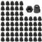 Leliafleury Lot de 100 cache-écrous hexagonaux M3 (3 mm) en nylon à tête bombée pour vis, boulons, capuchons de protection, noir