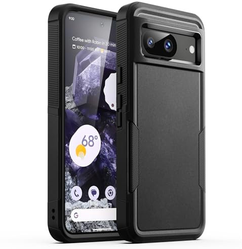 JETech Cover per Google Pixel 8 6,2 Pollici 2023, Impieghi Gravosi Doppio Strato Protezione, Robusta Resistente Antiurto Cellulare Custodia con Design Opaca (Nero ossidiana)
