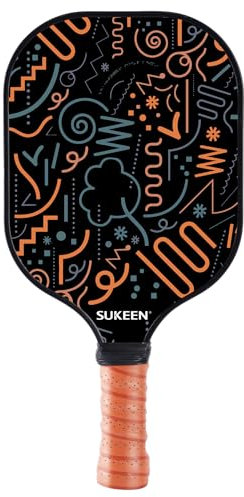 Sukeen Pickleball Paddle, T700 Carbon Fiber Pickleball - Pala de fibra de carbono, núcleo de nido de abeja reforzado de 16 mm, enfoque en rotación y control