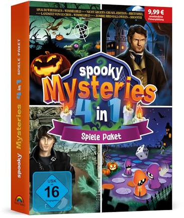 4in1 Spooky Mysteries Spiele Paket - 4 Games enthalten - Wimmelbild und witziger Shooter für Win 11 / 10 / 8.1 / 7