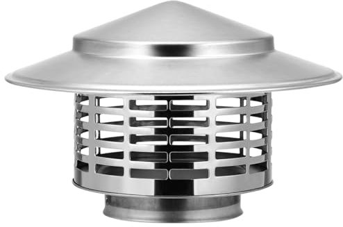 3 Inch Round Chimney Cap Stainless Steel Tapered Top Chimney Cap with Screen Outside Roof Silver Fireplace Screen Cover Stove Topper for Vent Flue