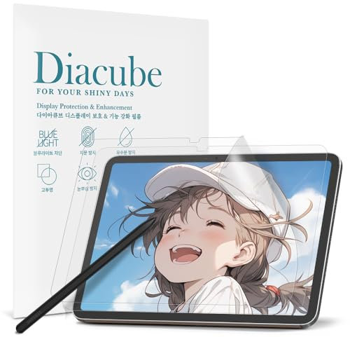 DIACUBE Paperfeel - Pellicola protettiva per Samsung Galaxy Tab S10 FE/Tab S9 FE da 10,9, antiriflesso, opaca, in PET per disegnare e scrivere come su carta, alta sensibilità al tatto, facile