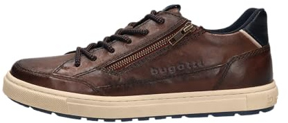 bugatti Herren Sneaker, Männer Schnürer, Wechselfußbett,schnürschuhe,Halbschuhe,Freizeitschuhe,Schnuerschuhe,Dunkelbraun (6100),40 EU / 6 UK