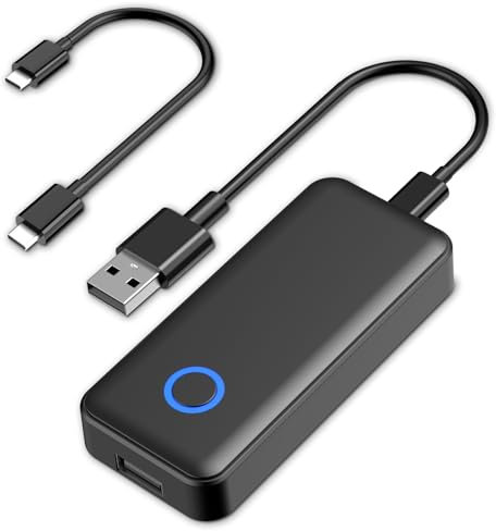 sanyee Wireless CarPlay und Android Auto 2 in 1 Adapter, Geeignet für Autos mit eingebauten in Apple CarPlay und Android Auto, kompatibel mit Volkswagen/Mercedes Benz/Audi/Opel/Skoda, etc.
