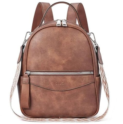 CLUCI Mini Rucksack Damen Klein Leder Elegant wasserdichte Schultasche Daypack Damen Kleiner Rucksack Teenager Mädchen Schultaschen Backpack Damen