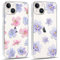 Foonary 2 Pièces Transparente Coque pour Apple iPhone 14/iPhone 13 6,1, Etui Fleur Aesthetic Motif Dessin Housse, Silicone TPU Cover Antichoc Bumper Protection Case pour iPhone 14/iPhone 13, Fleur12