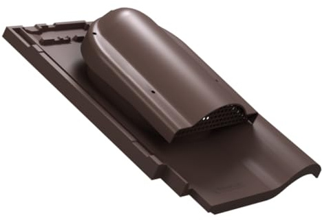 Flachlüfter für Braas - RUBIN 9V Dachfläche Entlüfter Dachlüfter Entlüfter Lüfterziegel für kermische Dachsteine (RAL 8017 - Braun)