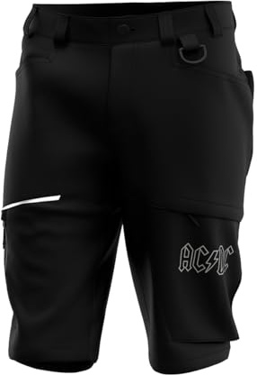 SAFETY JOGGER Arbeitsshorts mit AC/DC Logo Herren und Damen - ACOAKSHORT - Shorts Arbeit, Kurze Arbeitshose EU 46, Schwarz