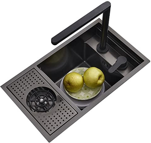 Estación de trabajo Fregadero bajo encimera Cocina Fregadero de cocina con lavadora de vidrio Café comercial Tienda de postres Fregadero de bar Mini fregadero de un solo tazón Fregadero invi