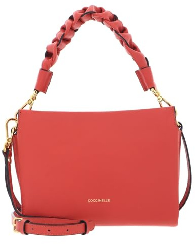 Coccinelle Leder Umhängetasche Schultertasche Boheme Grana Double Crossbody Double Grainy Leather
