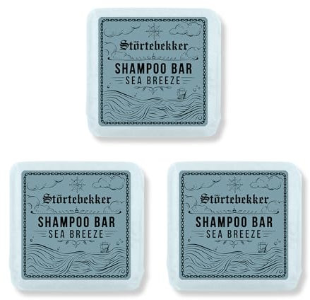 Störtebekker® Premium Shampoo Bar Sea Breeze (3x) - Festes Shampoo Herren & Damen - 3in1 Duschseife Männer für Haar, Gesicht, Körper - Feuchtigkeitsshampoo - vegan, handgefertigt - 3x100g
