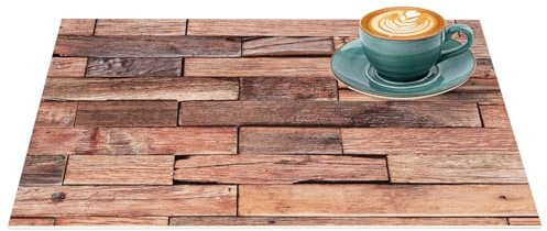 ANRO Platzset Whisky Holz Braun 35x50 cm – 1 Stück, abwaschbar | Schont die Möbelplatte vor Hitzerändern und Abdrücken. Bereit für Alltag, Feiertag und spontane Gäste.