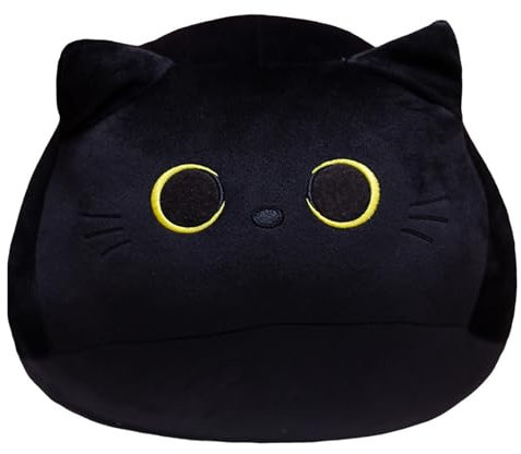 KUKUShining Niedliches Katzen Kuscheltier, Weiches Schmusetier als Kawaii Puppe Kinder Jungen Geburtstage & Mädchen(Black,55cm/21.7in)