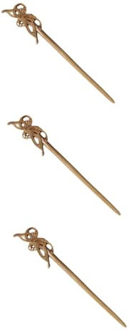Healeved 3piezas Horquilla De Madera Diseño De Accesorio Retro Para Cabello Estilo Chino Elegante Para Peinados Clásicos