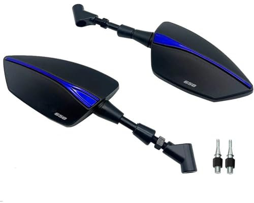 CRJIMX Für Suzuki SV650 SV650X SV650S SV 650 650S 650X Alle Baujahre Motorrad-Rückspiegel Verstellbar Linker Seitenspiegel Teil Seitenspiegel(Blau)