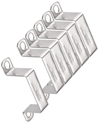 TOP-VIGOR Lot de 6 équerres de connexion en forme de U 38 x 61 mm en acier inoxydable 304 pour porte fermée et tube de fixation