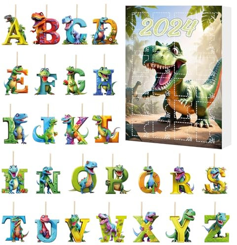2025 Weihnachten Dinosaurier Adventskalender, 2025 Adventskalender Kinder, Süße Dinosaurier Adventskalender 2025, Einzigartiger Adventskalender, Weihnachten Urlaub Adventskalender (Grün)