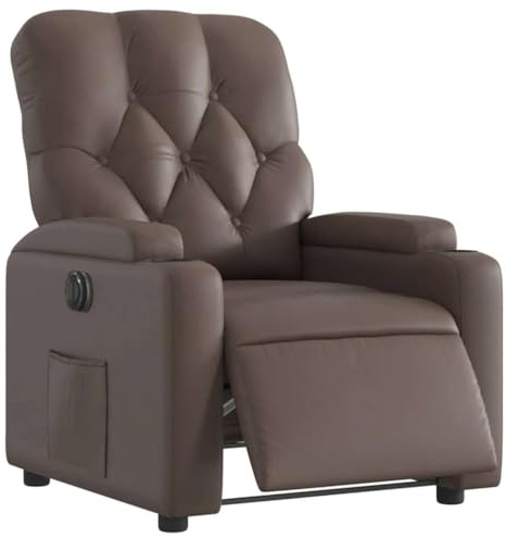 vidaXL Elektrischer Relaxsessel Braun Kunstleder