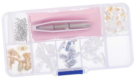 Beavorty Silicone Nose Pads for Glasses Repair Kit Screw Lock Comfortable and Slip