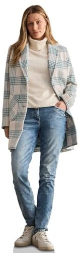 Cecil B101200 Manteau à Carreaux, Menthe Forte, XL Femmes