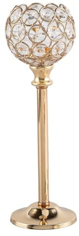 Kznifmk European Metal Crystal Candle Holders Desktop Decoration Gold Candle Holders Wedding Home Decoration 1 Pcs