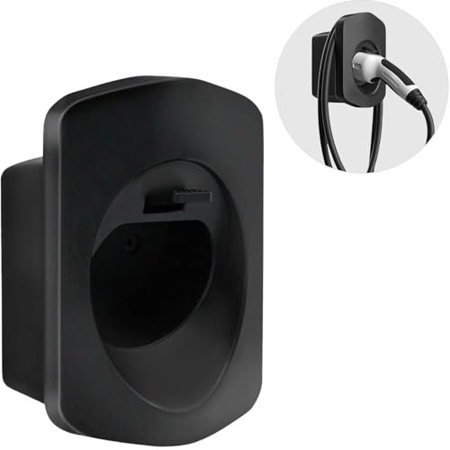 OHVBAEON Type 2 EV Charger Holder Wall Mount EV Cable Holder Charging Station Connector Organizer for Electric Car Charging Cable Tidy Indoor Outdoor Use, Black