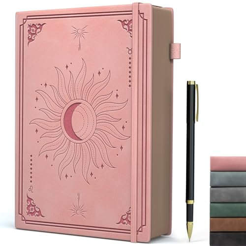 Smarpau Notizbuch B5, Hardcover 366 Seiten Lined Journal mit Stift, Tagebuch Liniert Mit 100gsm Premium-Papier, Der Collegeblock Notizblock Eignet Sich Zum Schreiben Und Notieren, 19 x 25cm -Rosa