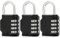 Lot de 3 cadenas à combinaison à 4 chiffres pour l'école, la gym, le garage, le portail, le cabinet de hachage, le stockage (3, noir)